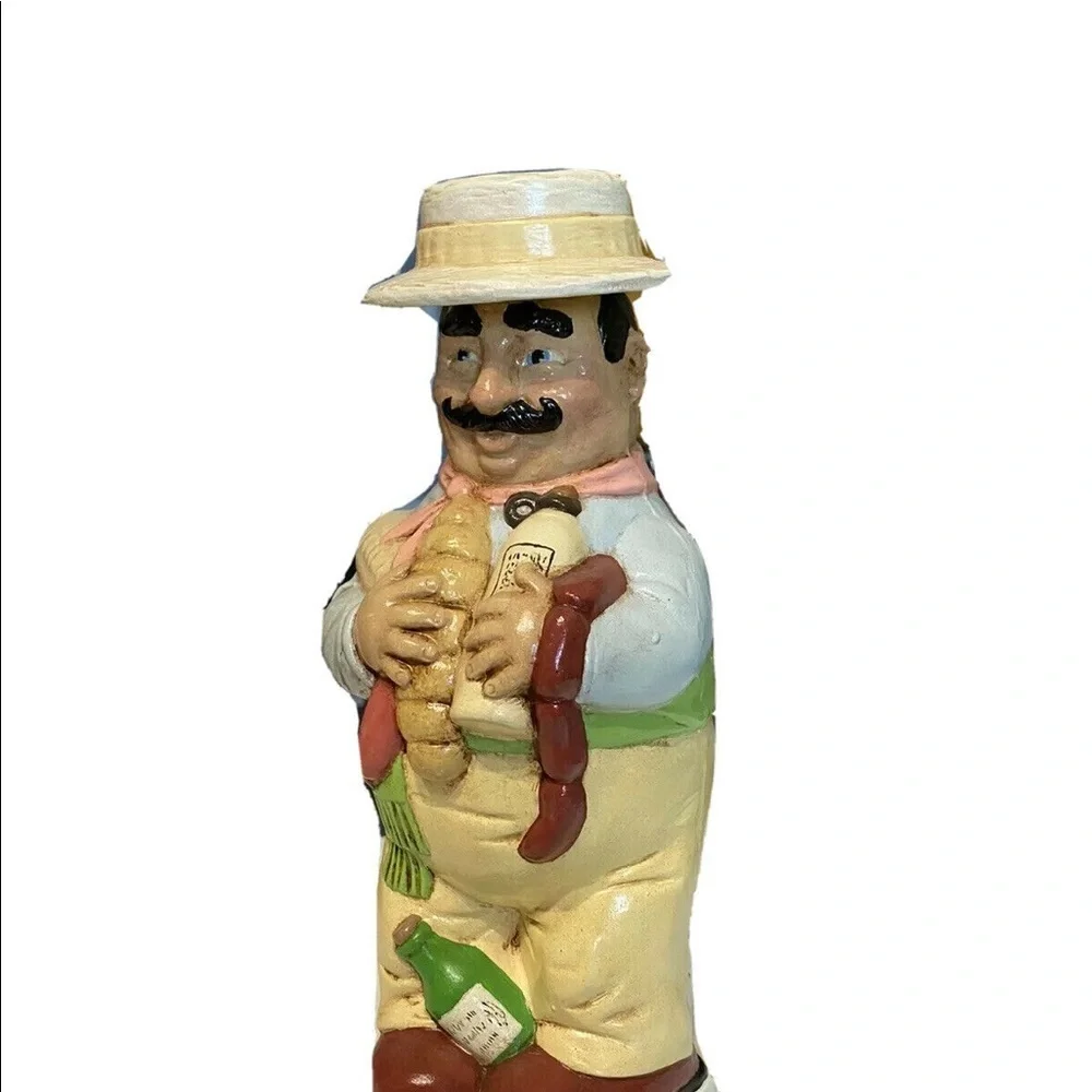 Vintage Alberta Italian Man Wine Sausage Bread Jug Barrel Decanter Barwa…